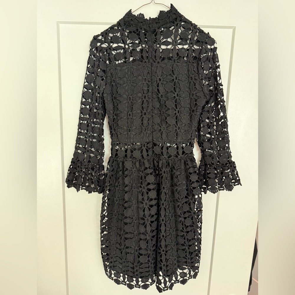 Black Lace Long Sleeve Dress - Picture 5 of 8